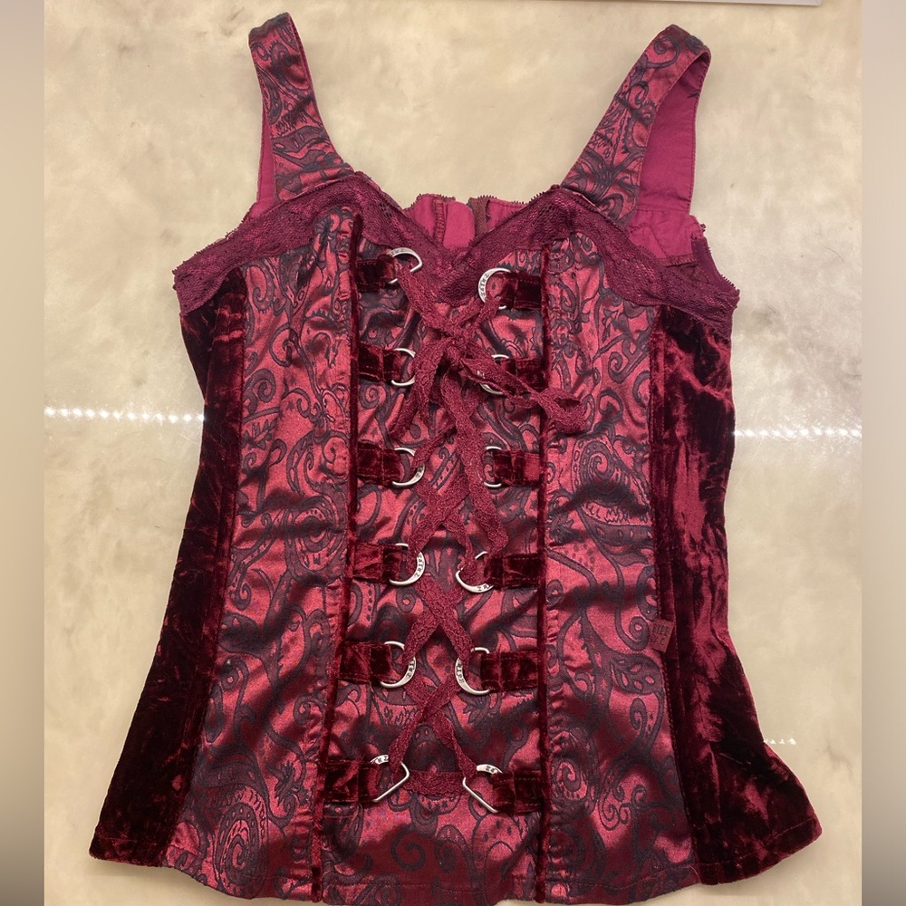 Vintage Y2K  Tripp NYC Velvet Corset Top